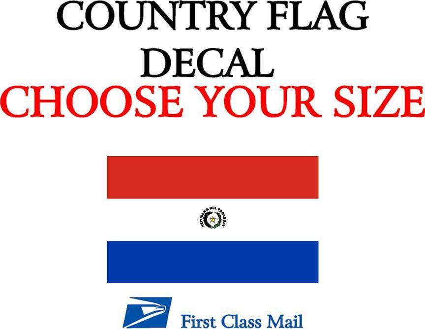 PARAGUAYAN COUNTRY FLAG, STICKER, DECAL, 5YR VINYL, STATE FLAG