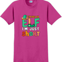 I'm not and Elf I'm just short - Christmas Day T-Shirt -12 color choices