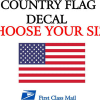 U.S.A. COUNTRY FLAG, STICKER, DECAL, 5 YR VINYL