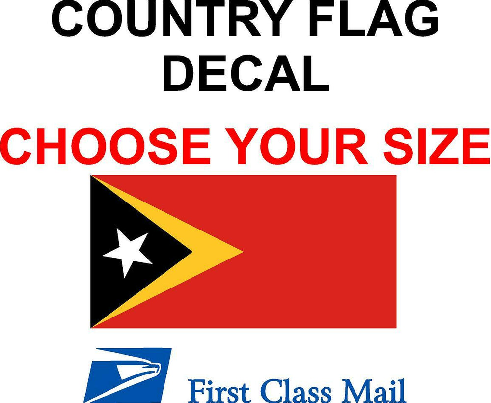 EAST TIMOR COUNTRY FLAG, STICKER, DECAL, 5YR VINYL, STATE FLAG