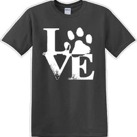 Love dog paw print - Dog- Novelty T-shirt