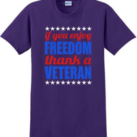 IF YOU ENJOY FREEDOM THANK A VETERAN, Veterans day Soldier USA Support T-Shirt
