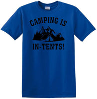 
              Camping is "IN-TENTS" - Funny shirt - short sleeved T-shirt TH04
            