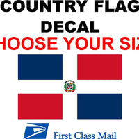 DOMINICAN REBUBLIC COUNTRY FLAG, STICKER, DECAL, 5YR VINYL, STATE FLAG