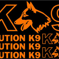 Caution K9 Unit Set - Die-cut Vinyl Decal -Car / Truck / Window Sticker Kit - K1