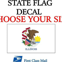 ILLINOIS STATE FLAG, STICKER, DECAL, state flag of Illinois 5YR VINYL