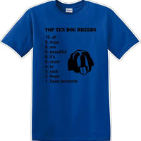TOP TEN DOG BREEDS-SAINT BERNARD - Dog- Novelty T-shirt
