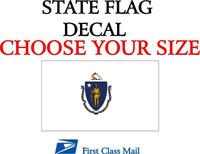 
              Massachusetts State FLAG, STICKER, DECAL, 5YR VINYL, State flag of Massachusetts
            