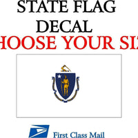 Massachusetts State FLAG, STICKER, DECAL, 5YR VINYL, State flag of Massachusetts