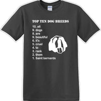 TOP TEN DOG BREEDS-SAINT BERNARD - Dog- Novelty T-shirt