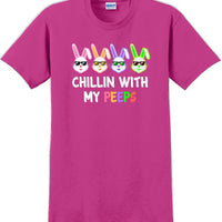 Chillin with my PEEPS - Distressed Design adult Easter T-shirt SM-5XL 13 COLORS