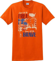 
              LAND OF THE FREE HOME OF THE BRAVE, Veterans day Soldier USA Support T-Shirt
            