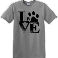 Love dog paw print - Dog- Novelty T-shirt