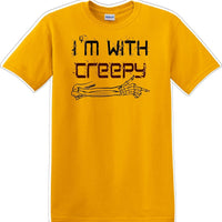 I'M WITH CREEPY POINTING LEFT - Halloween - Novelty T-shirt