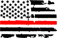 
              Colorado Back Window Distressed  Flag Decal 2023-2024 w Red Line Fire
            