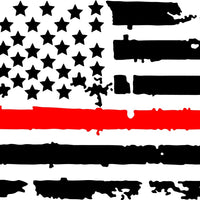 Colorado Back Window Distressed  Flag Decal 2023-2024 w Red Line Fire