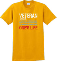
              VETERAN NOUN, ONES LIFE, Veterans day Soldier USA Support T-Shirt
            