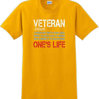 VETERAN NOUN, ONES LIFE, Veterans day Soldier USA Support T-Shirt