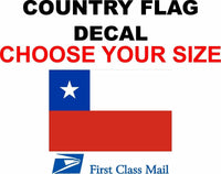 
              CHILE COUNTRY FLAG, STICKER, DECAL, 5YR VINYL, Country Flag of Chile
            