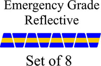 
              Blue w/ Yellow Stripe HELMET TETS TETRAHEDRONS HELMET STICKER  EMT REFLECTIVE
            