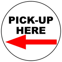 Pick-up Order Here Sticker Vinyl Business Sticker Decal right left down pick-up