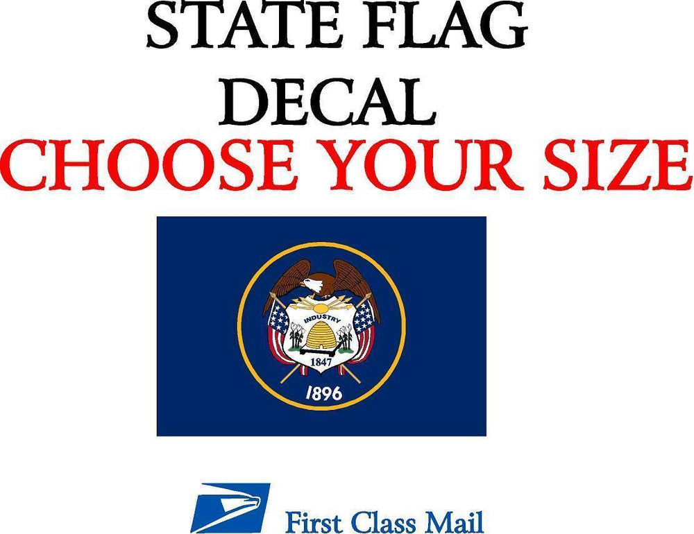 UTAH STATE FLAG, STICKER, DECAL, 5 YR VINYL State Flag of Utah