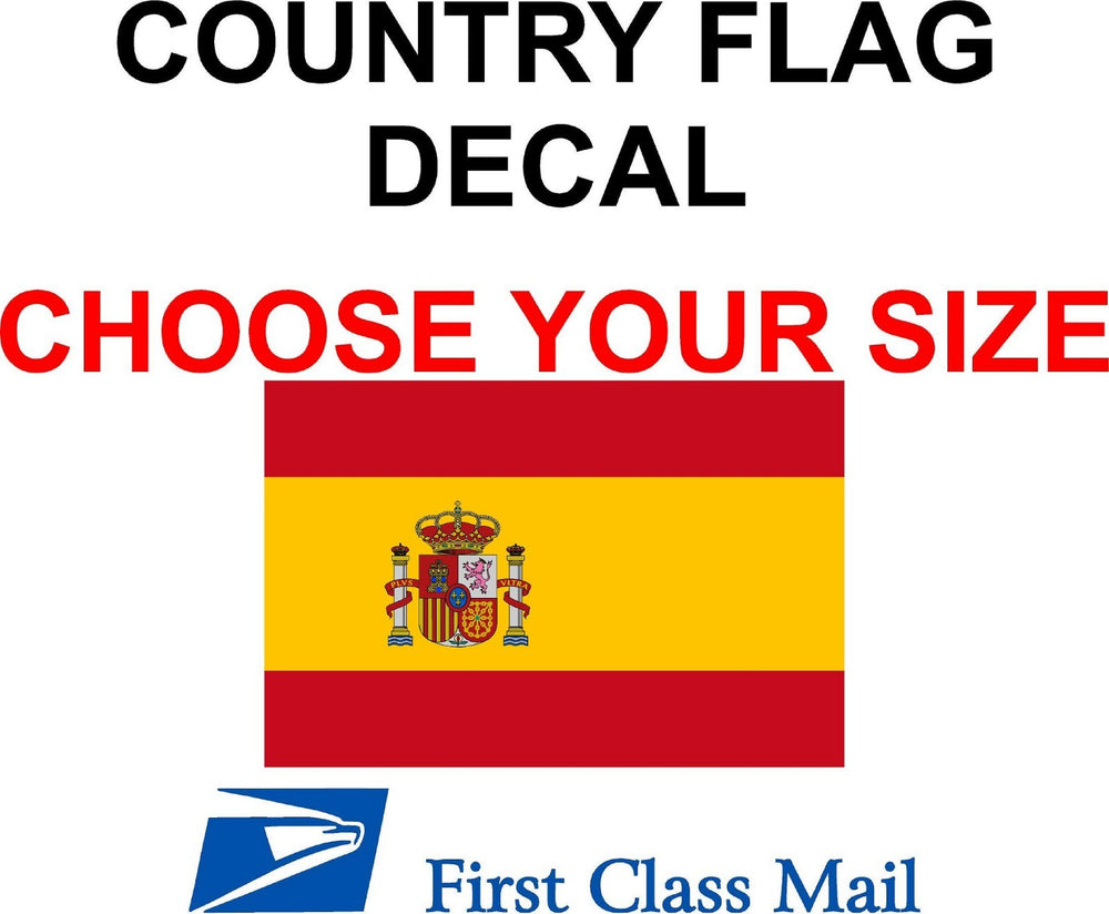 SPANISH COUNTRY FLAG, STICKER, DECAL, 5YR VINYL, STATE FLAG