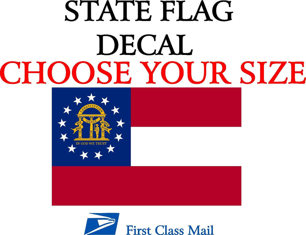 GEORGIA STATE FLAG, STICKER, DECAL, state flag og Georgia 5 YR VINYL