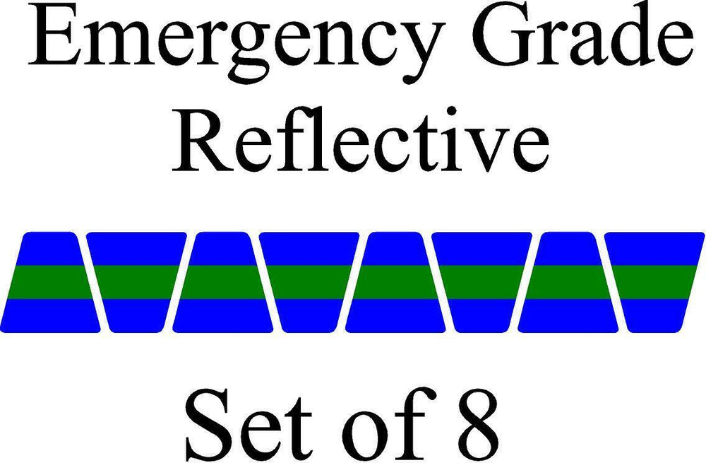 Blue w/ Green Stripe HELMET TETS TETRAHEDRONS HELMET STICKER  EMT REFLECTIVE