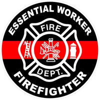 Essential Worker Firefighter Thin Red Line - Firefighter Decal