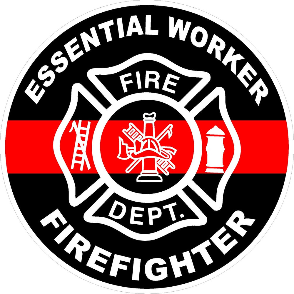 Essential Worker Firefighter Thin Red Line - Firefighter Decal