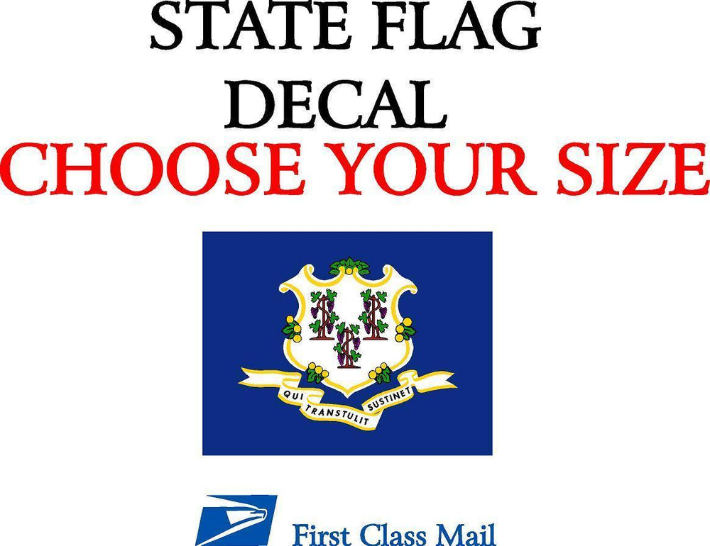 CONNECTICUT STATE FLAG, STICKER, DECAL, State Flag of Connecticut  5 YR VINYL