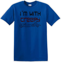 
              I'M WITH CREEPY POINTING LEFT - Halloween - Novelty T-shirt
            