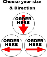 
              Place Order Here Sticker Vinyl Business Sticker Decal right left down order here
            