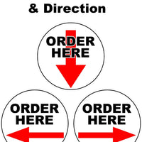 Place Order Here Sticker Vinyl Business Sticker Decal right left down order here