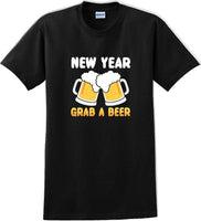 
              New Year Grab a beer - New Years Shirt -12 color choices
            