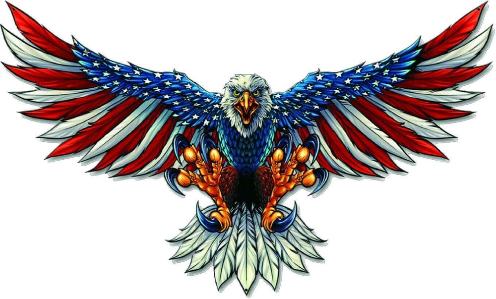 AMERICAN FLAG BALD EAGLE USA DECAL extra large sizes TRUCK VEHICLE WINDOW 6yr