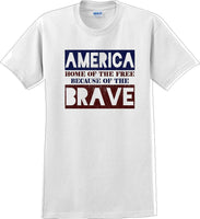 
              HOME OF THE FREE, BECAUSE OF BRAVE Veterans day Soldier USA Support T-Shirt
            