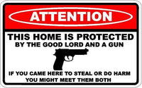 
              THIS HOME IS PROTECTED Vinyl Decal Sticker 2nd Amendment Gun Firearm Pistol
            