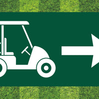 Golf Course Aluminum  Right Direction Sign for the Greens, Fairway & Cart Path
