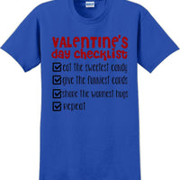 Valentine's Day Checklist  - Valentine's Day Shirts - V-Day shirts