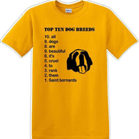 TOP TEN DOG BREEDS-SAINT BERNARD - Dog- Novelty T-shirt