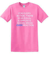 
              Social Media Equal & Opposite Overreaction - Fun shirt - T-shirt TSM06
            