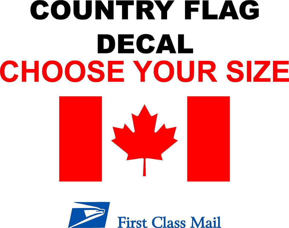 CANADA COUNTRY FLAG, STICKER, DECAL, 5YR VINYL, Canadian country flag