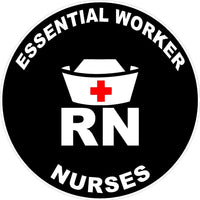 Essential Worker RN-Nurses with Nurses Hat Decal