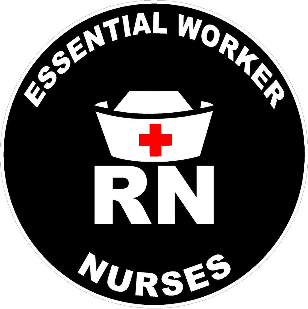 Essential Worker RN-Nurses with Nurses Hat Decal