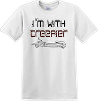 
              I'M WITH CREEPIER POINTING RIGHT - Halloween - Novelty T-shirt
            