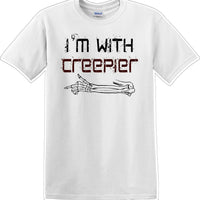 I'M WITH CREEPIER POINTING RIGHT - Halloween - Novelty T-shirt