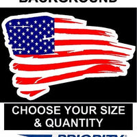 Distressed American Flag Decal with white background USA