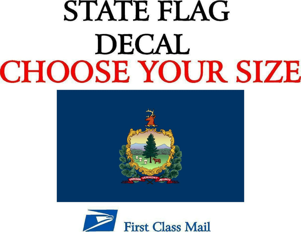 VERMONT STATE FLAG, STICKER, DECAL, 5 YR VINYL State Flag of Vermont